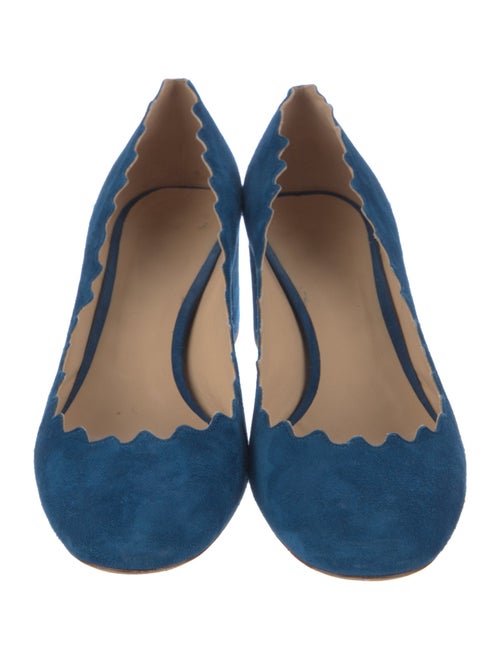 Chloé Suede Scalloped Accent Pumps
