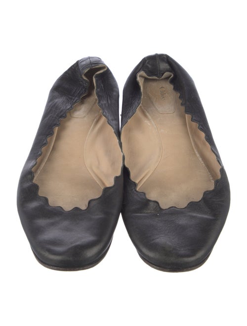 Chloé Leather Scalloped Accent Ballet Flats