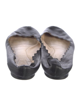 Chloé Leather Scalloped Accent Ballet Flats