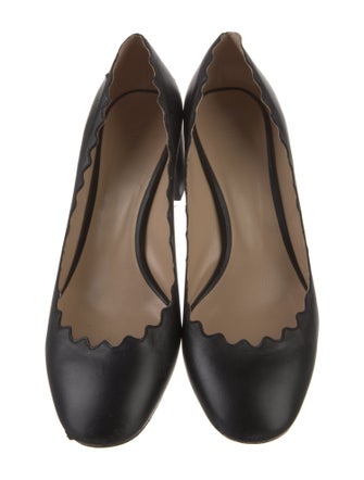 Chloé Leather Scalloped Accent Pumps