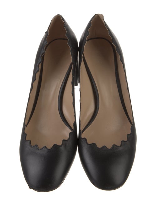 Chloé Leather Scalloped Accent Pumps