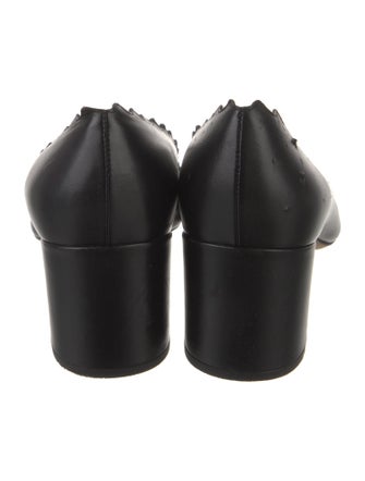 Chloé Leather Scalloped Accent Pumps