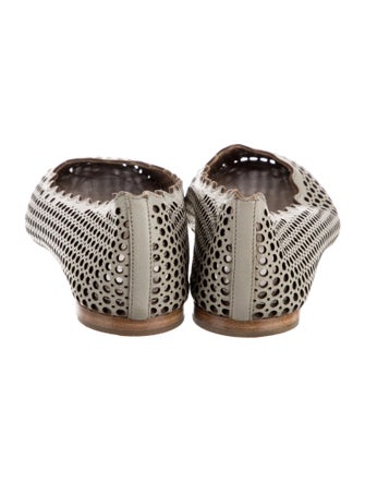 Chloé Leather Scalloped Accent Flats