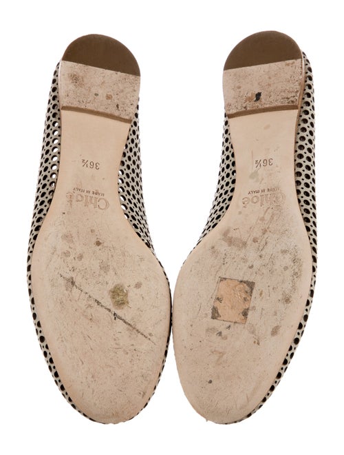 Chloé Leather Scalloped Accent Flats