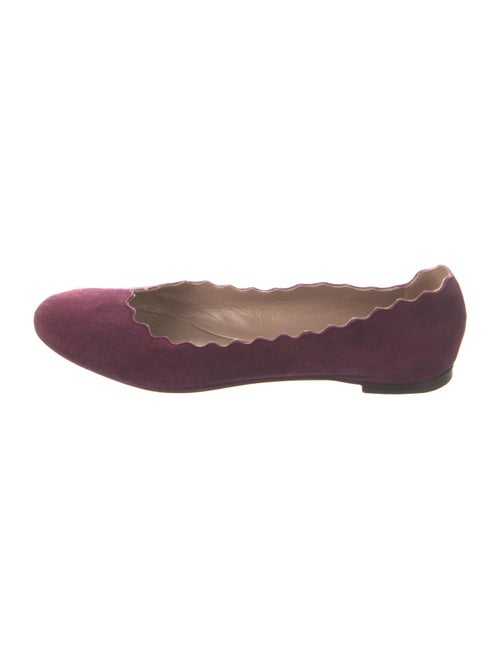 Chloé Suede Scalloped Accent Ballet Flats