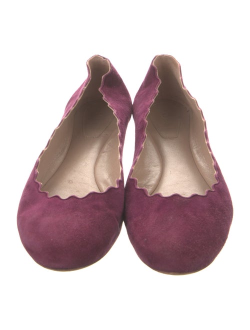 Chloé Suede Scalloped Accent Ballet Flats