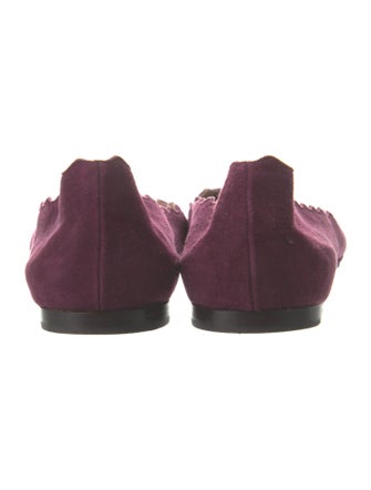 Chloé Suede Scalloped Accent Ballet Flats