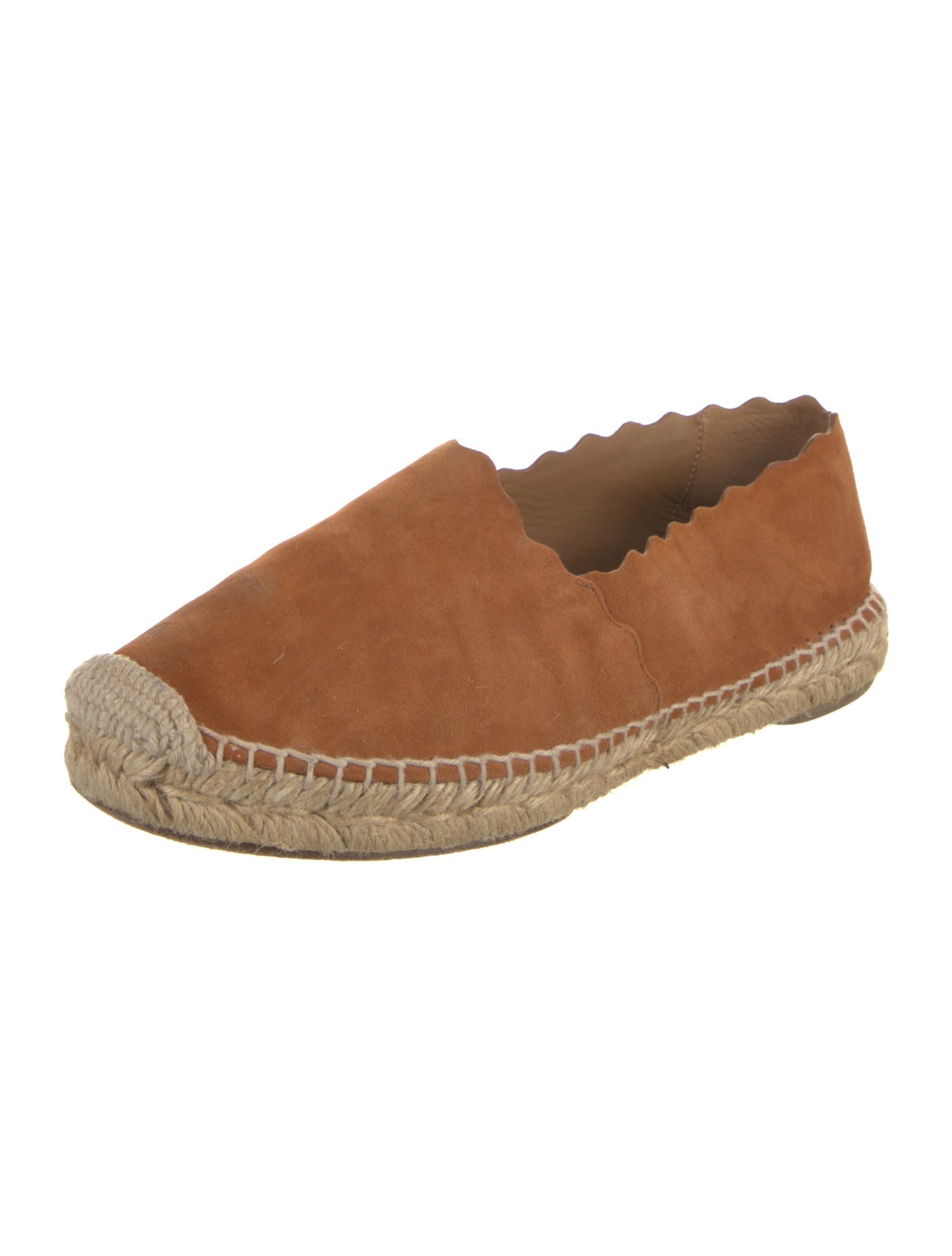 Chloé Suede Scalloped Accent Espadrilles