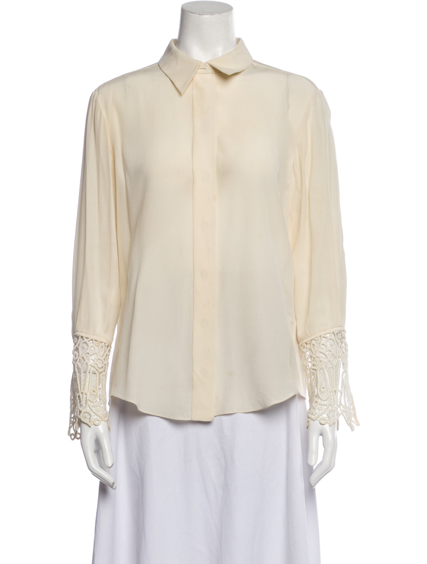 Chloé Silk Long Sleeve Button-Up Top