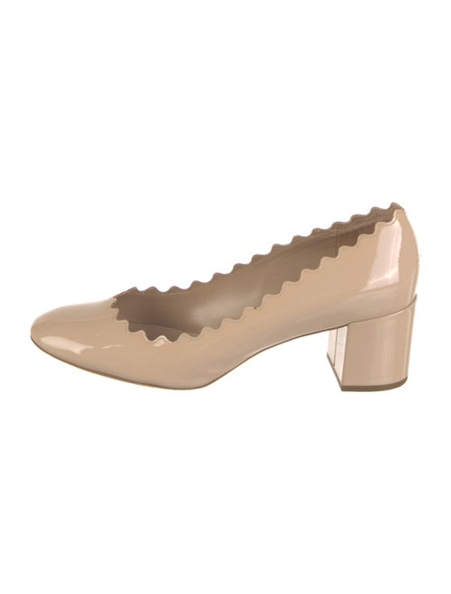 Chloé Patent Leather Scalloped Accent Pumps