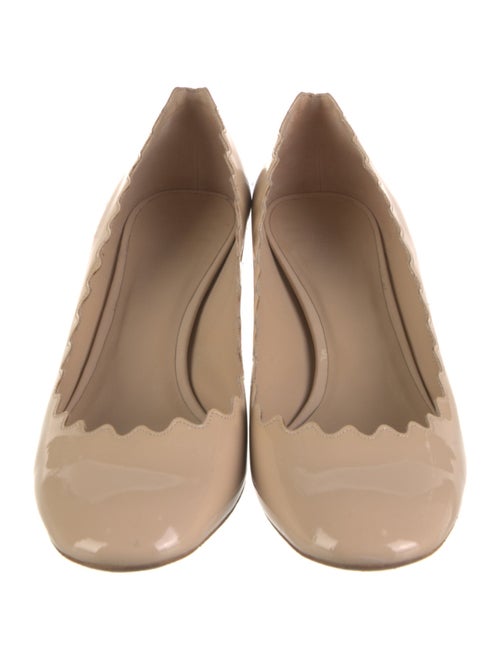 Chloé Patent Leather Scalloped Accent Pumps