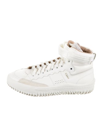 Chloé Leather Scalloped Accent Sneakers