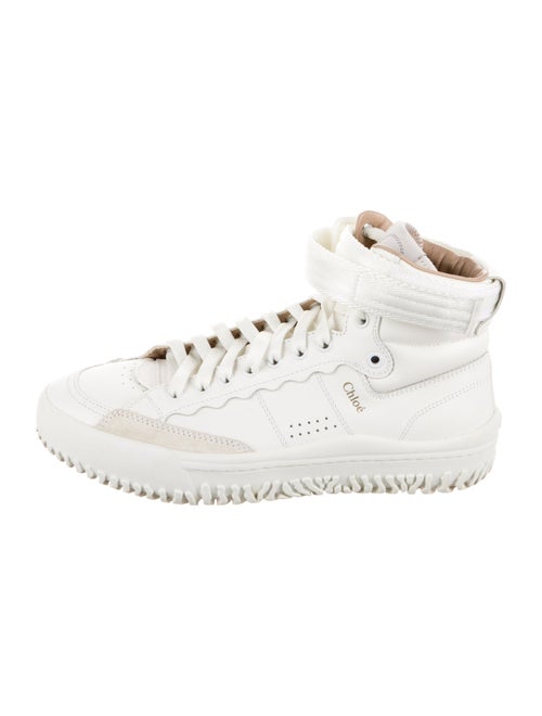 Chloé Leather Scalloped Accent Sneakers