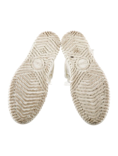 Chloé Leather Scalloped Accent Sneakers