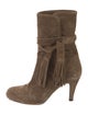 Chloé Suede Fringe Trim Accent Boots
