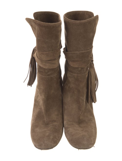 Chloé Suede Fringe Trim Accent Boots
