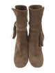 Chloé Suede Fringe Trim Accent Boots