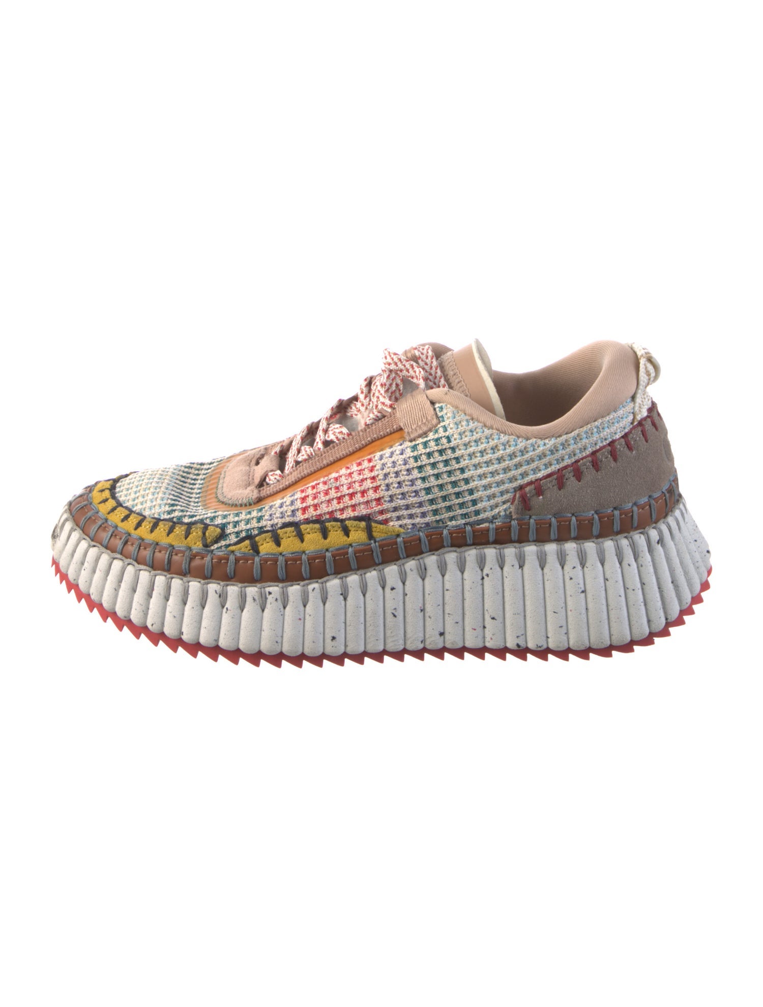 Chloé Printed Whipstitch Trim Sneakers