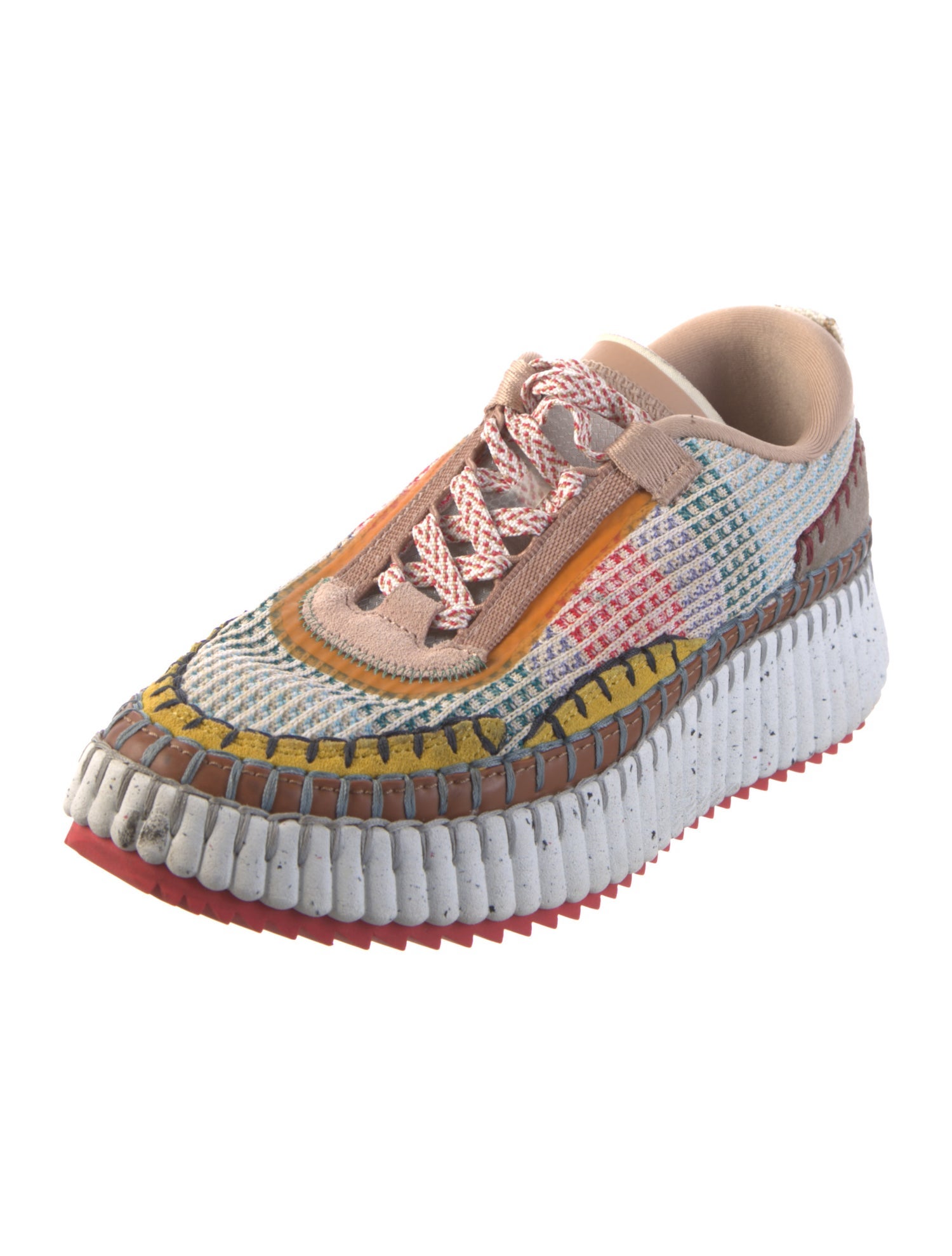 Chloé Printed Whipstitch Trim Sneakers