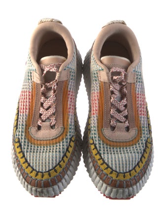 Chloé Printed Whipstitch Trim Sneakers