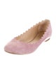 Chloé Suede Scalloped Accent Ballet Flats