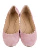 Chloé Suede Scalloped Accent Ballet Flats