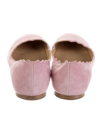 Chloé Suede Scalloped Accent Ballet Flats