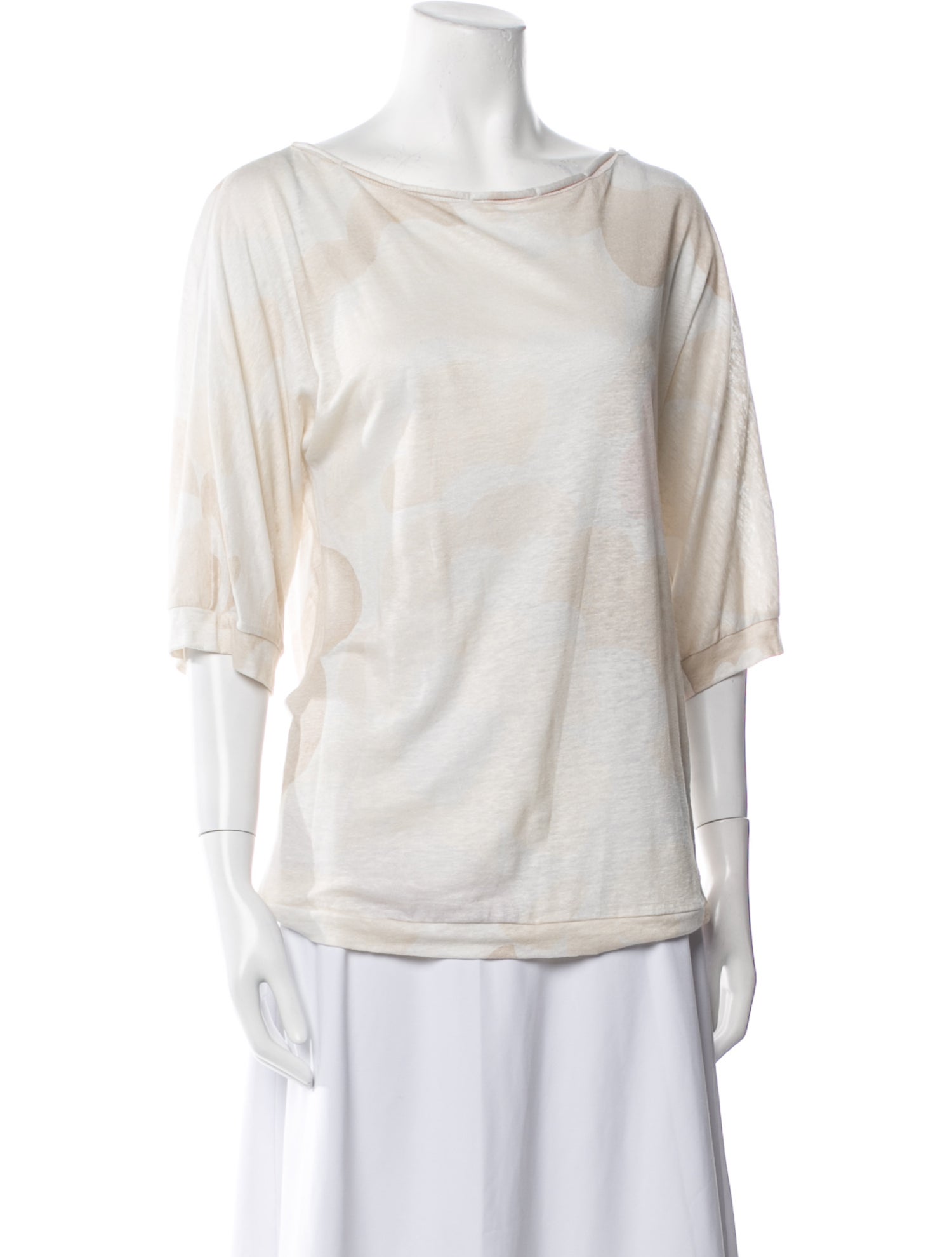 Chloé Linen Bateau Neckline Blouse