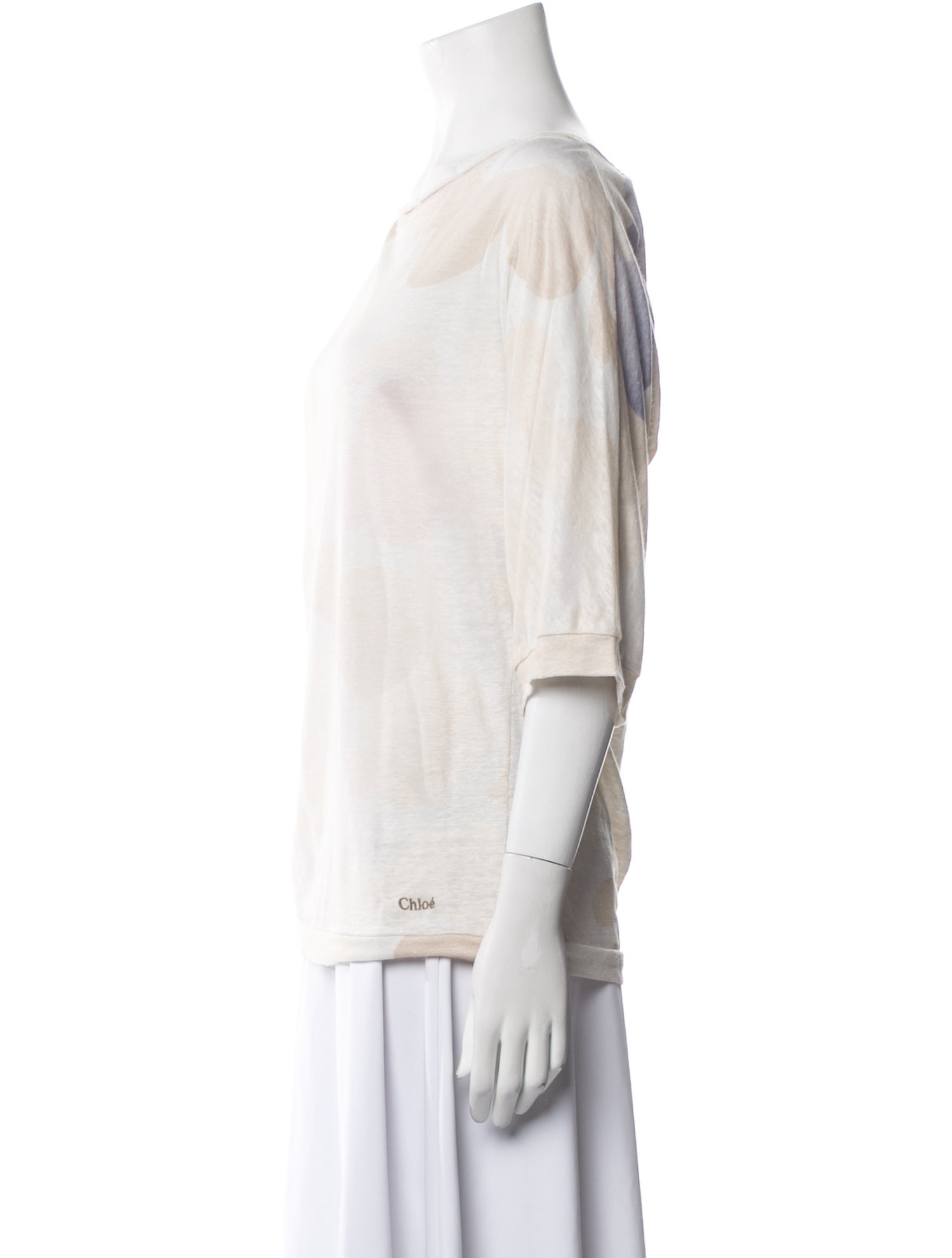 Chloé Linen Bateau Neckline Blouse