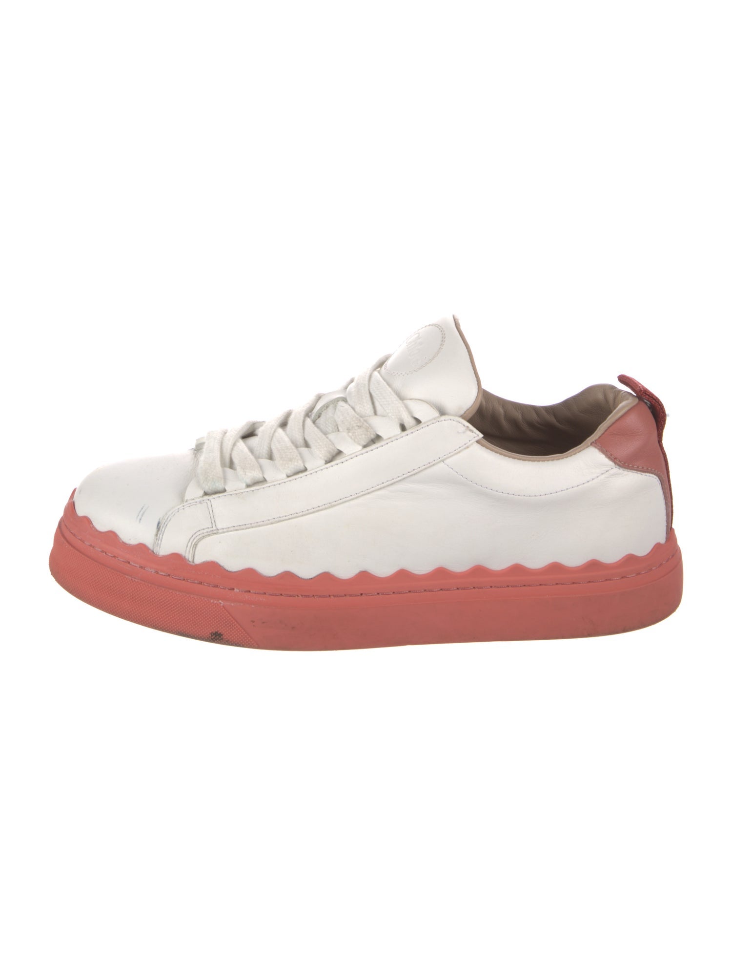 Chloé Leather Colorblock Pattern Sneakers