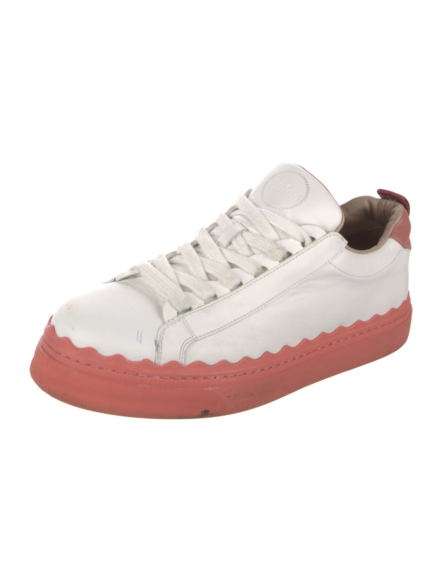 Chloé Leather Colorblock Pattern Sneakers