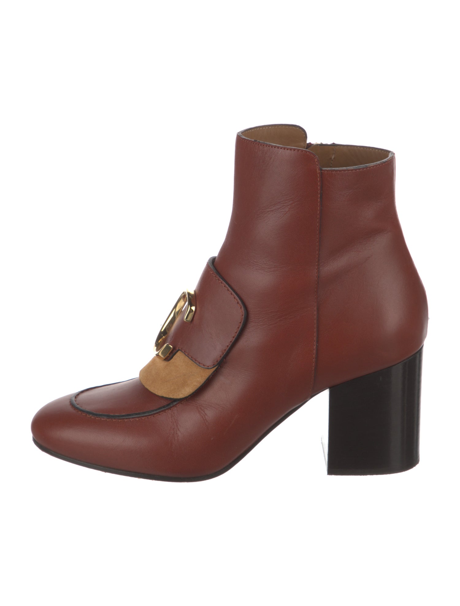 Chloé Leather Colorblock Pattern Boots