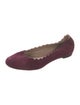 Chloé Suede Scalloped Accent Ballet Flats