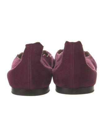 Chloé Suede Scalloped Accent Ballet Flats