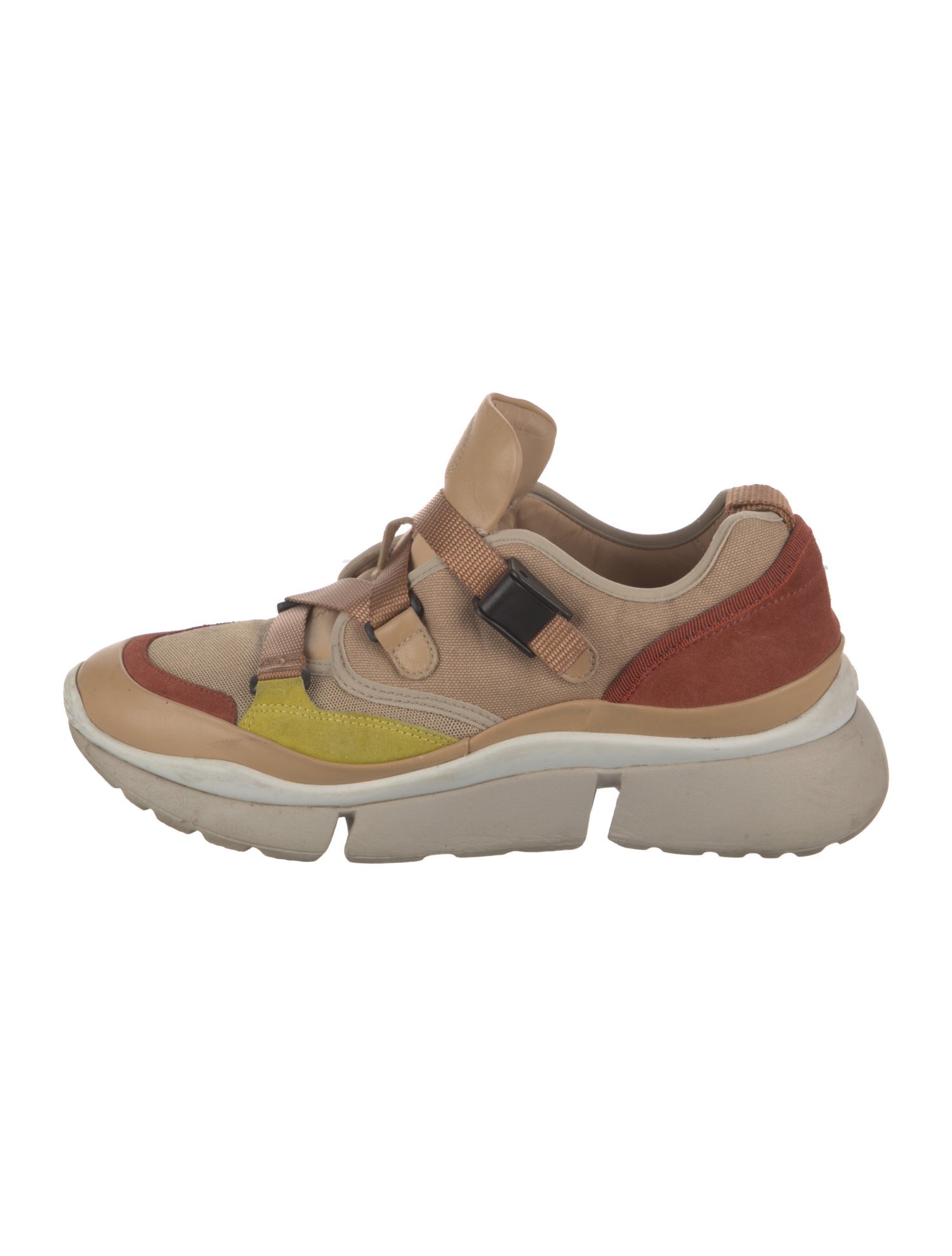Chloé Canvas Colorblock Pattern Chunky Sneakers