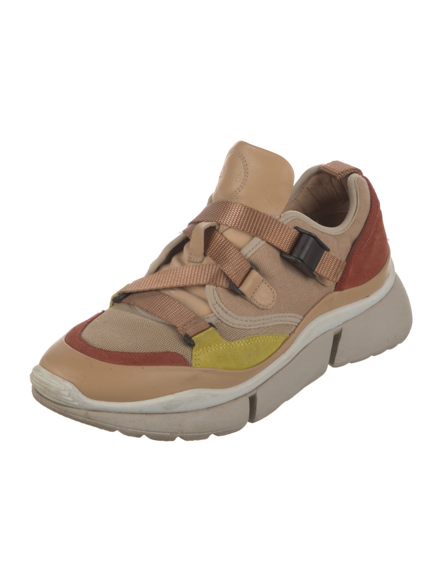 Chloé Canvas Colorblock Pattern Chunky Sneakers