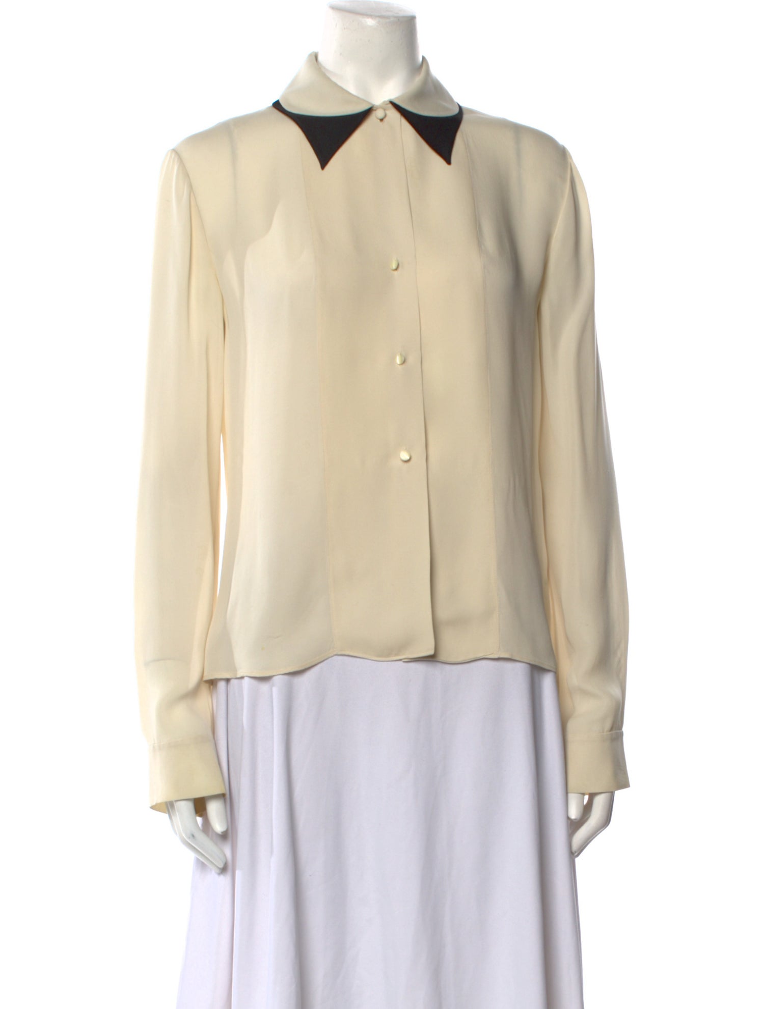 Chloé Silk Long Sleeve Button-Up Top