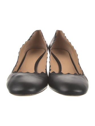 Chloé Leather Scalloped Accent Pumps