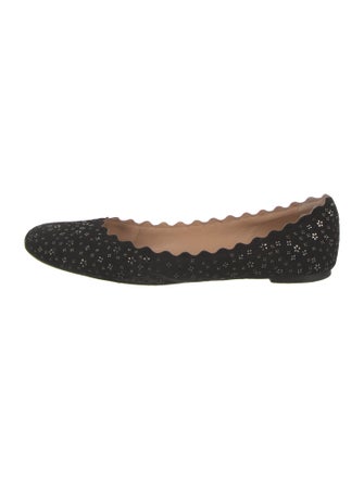 Chloé Suede Studded Accents Ballet Flats