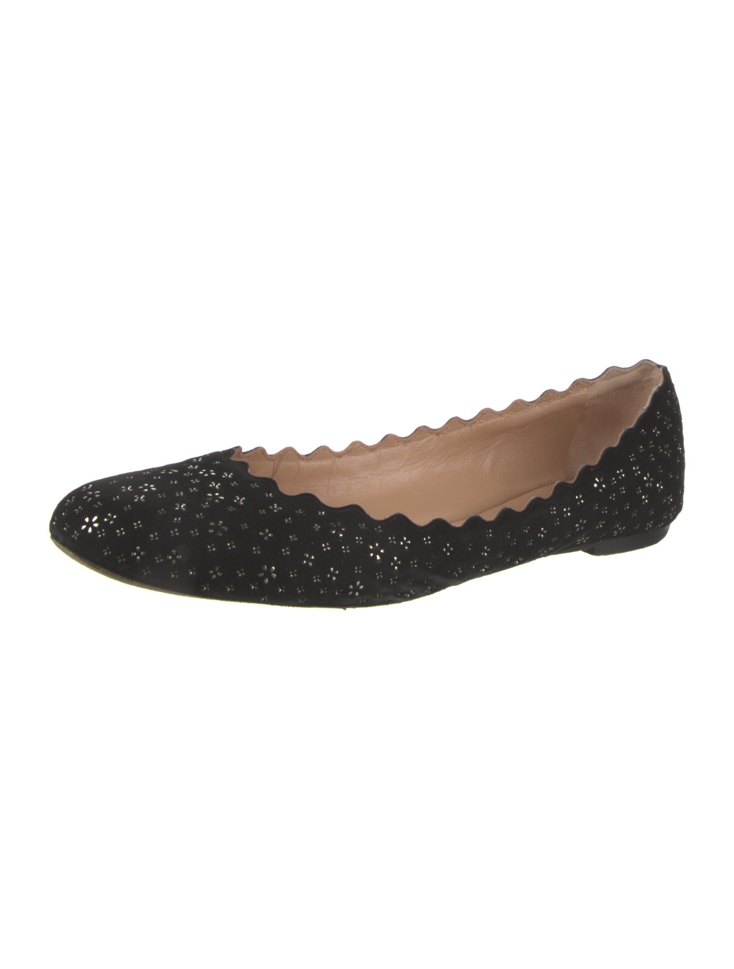 Chloé Suede Studded Accents Ballet Flats