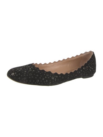 Chloé Suede Studded Accents Ballet Flats