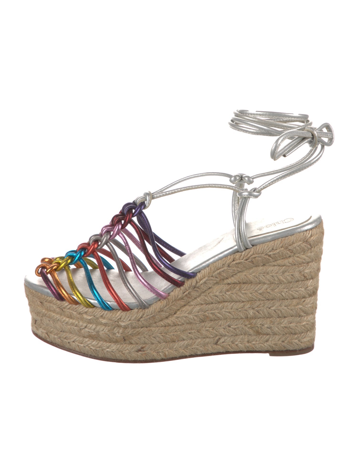 Chloé Leather Printed Espadrilles