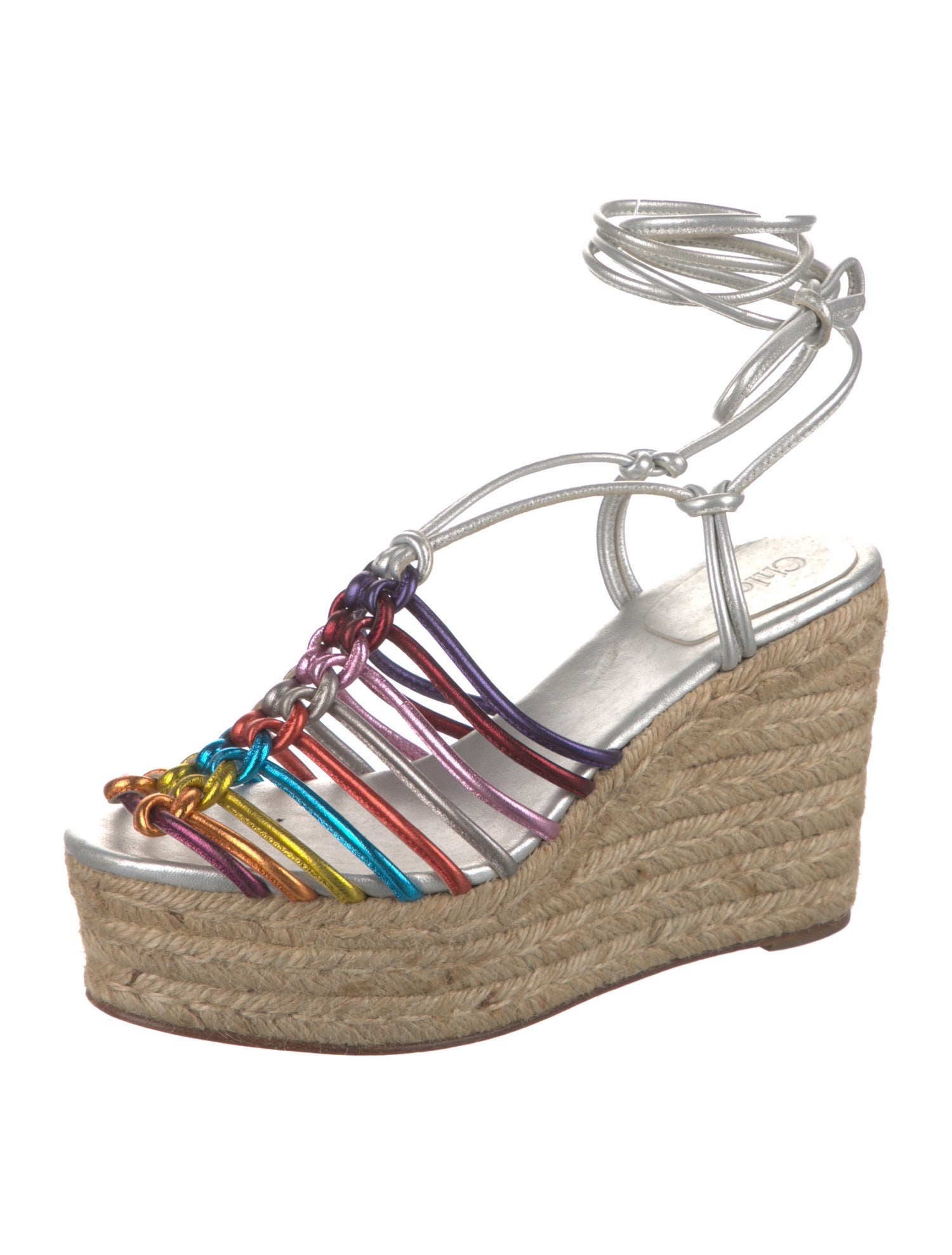 Chloé Leather Printed Espadrilles