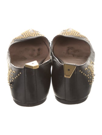 Chloé Leather Graphic Print Flats