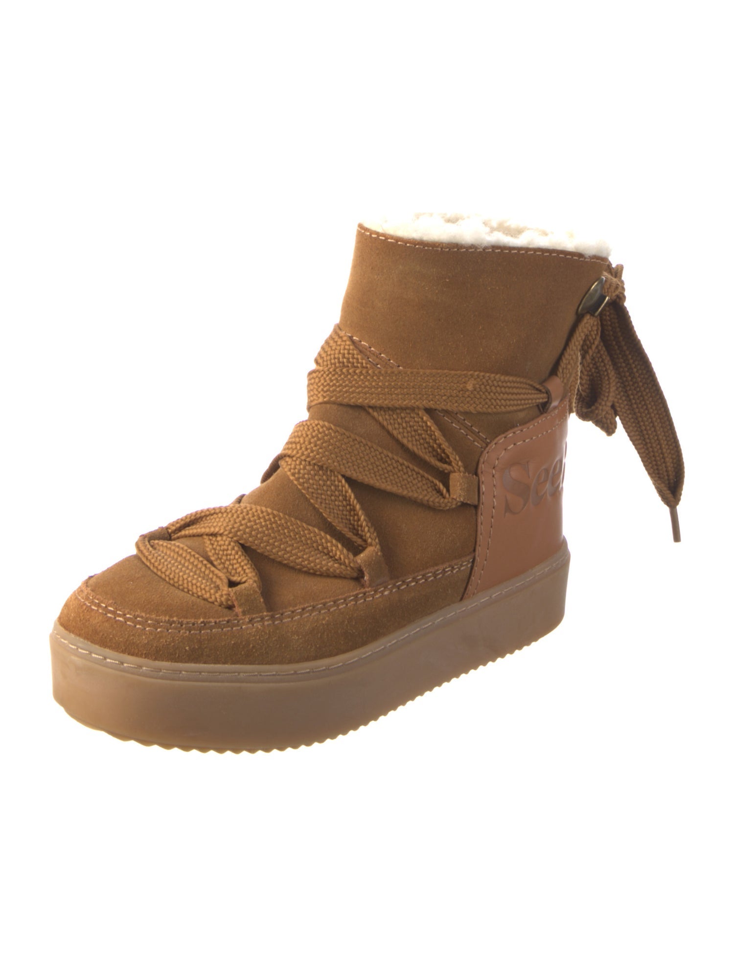 Chloé Suede Whipstitch Trim Boots