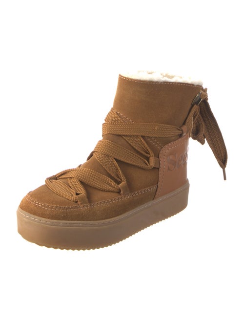 Chloé Suede Whipstitch Trim Boots