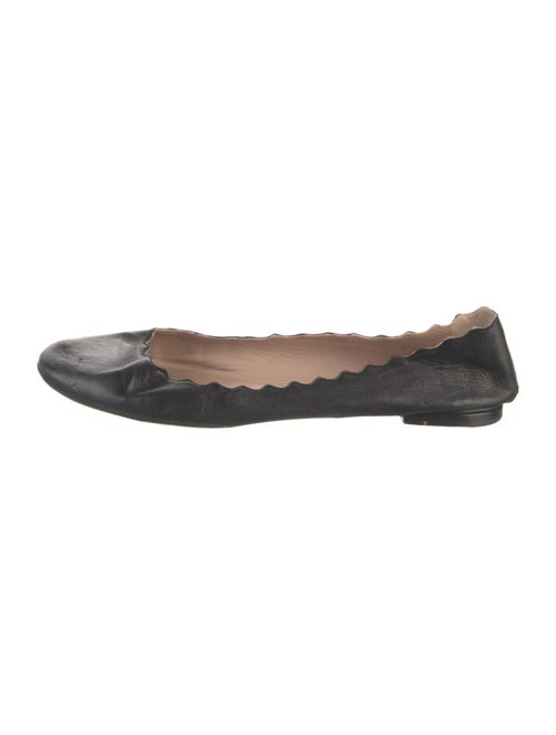 Chloé Leather Scalloped Accent Ballet Flats