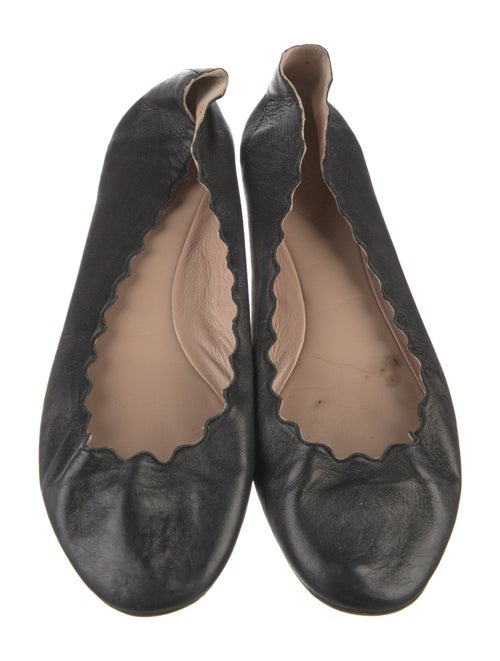 Chloé Leather Scalloped Accent Ballet Flats