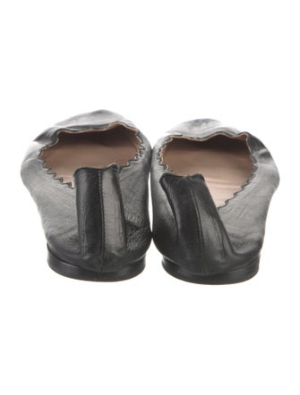 Chloé Leather Scalloped Accent Ballet Flats