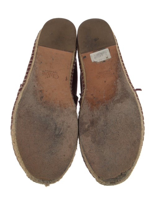 Chloé Suede Whipstitch Trim Espadrilles